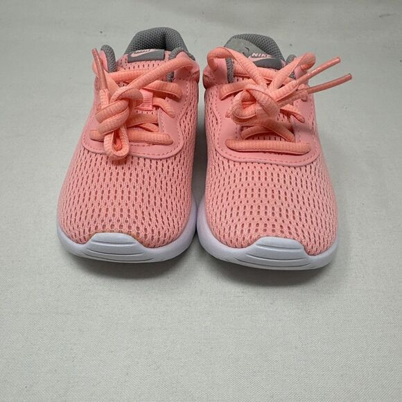 Nike Tanjun Youth 10.5c Girls Pink Gray & Gold Sneakers Shoes‎ 818385-607 New - Picture 5 of 9